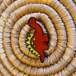 NEW Red Dinosaur Enamel Pin